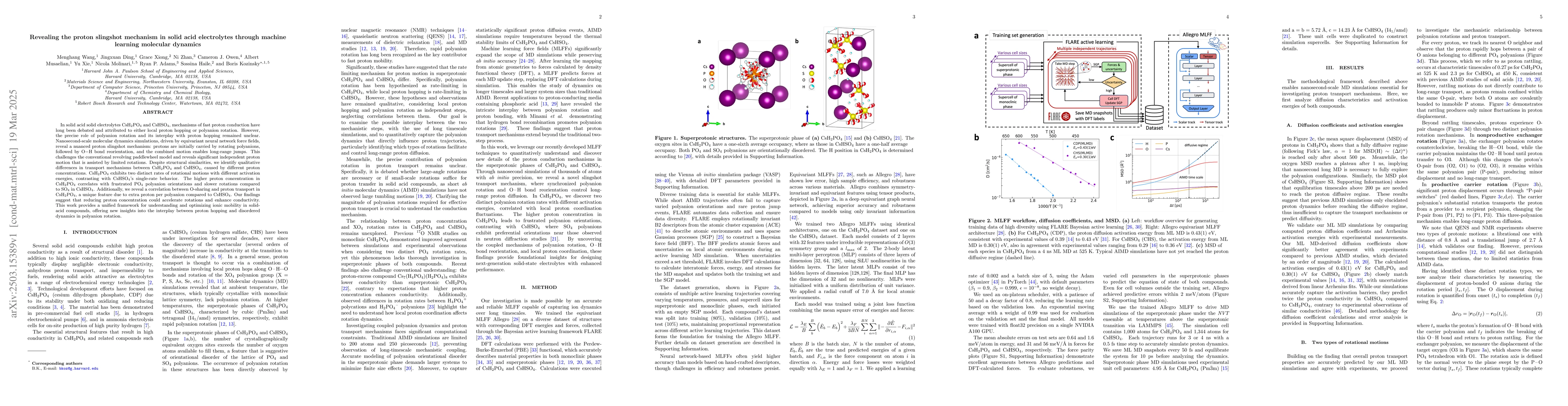 Thumbnail for Revealing the proton slingshot mechanism in solid acid electrolytes
  through machine learning molecular dynamics