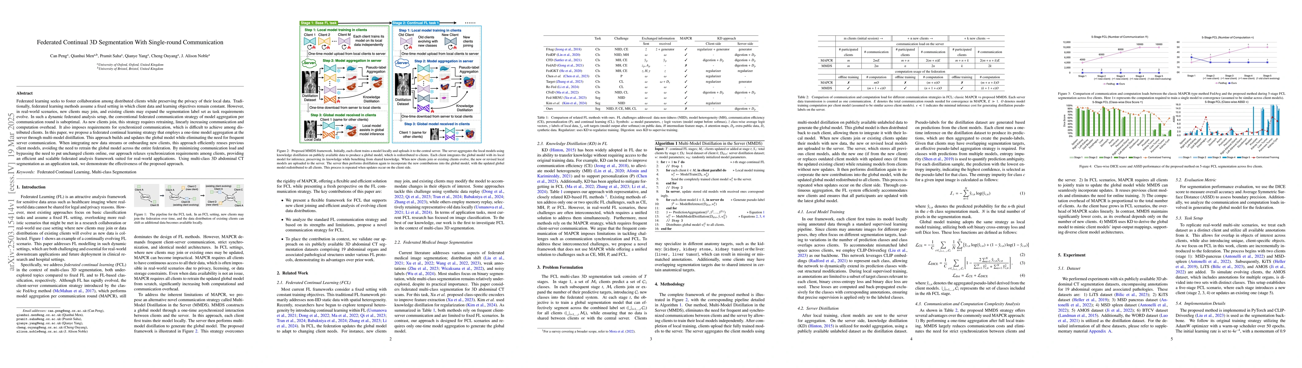 Thumbnail for Federated Continual 3D Segmentation With Single-round Communication