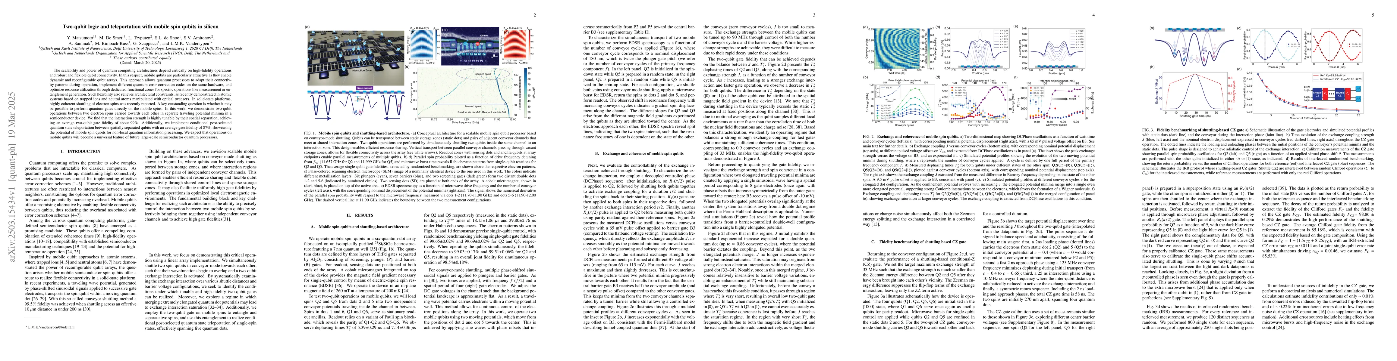 Thumbnail for Two-qubit logic and teleportation with mobile spin qubits in silicon