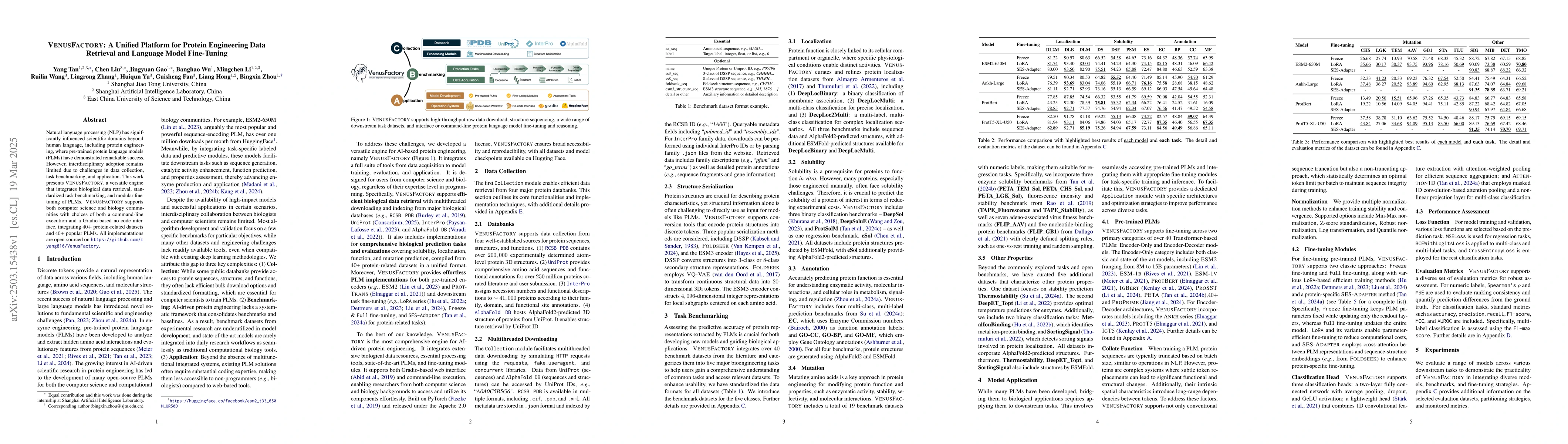 Thumbnail for VenusFactory: A Unified Platform for Protein Engineering Data Retrieval
  and Language Model Fine-Tuning