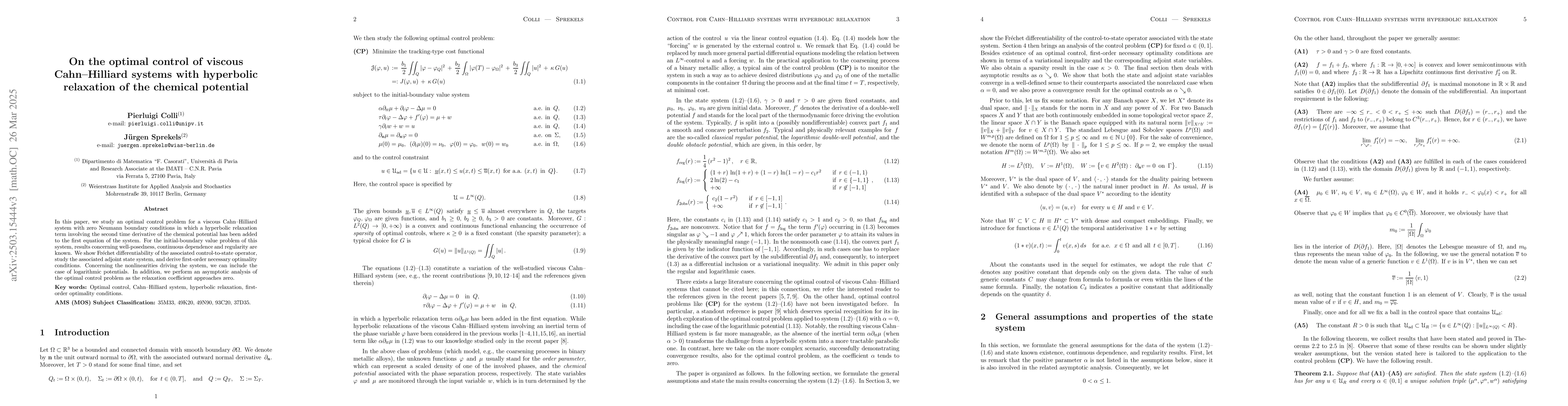 Thumbnail for On the optimal control of viscous Cahn-Hilliard systems with hyperbolic
  relaxation of the chemical potential