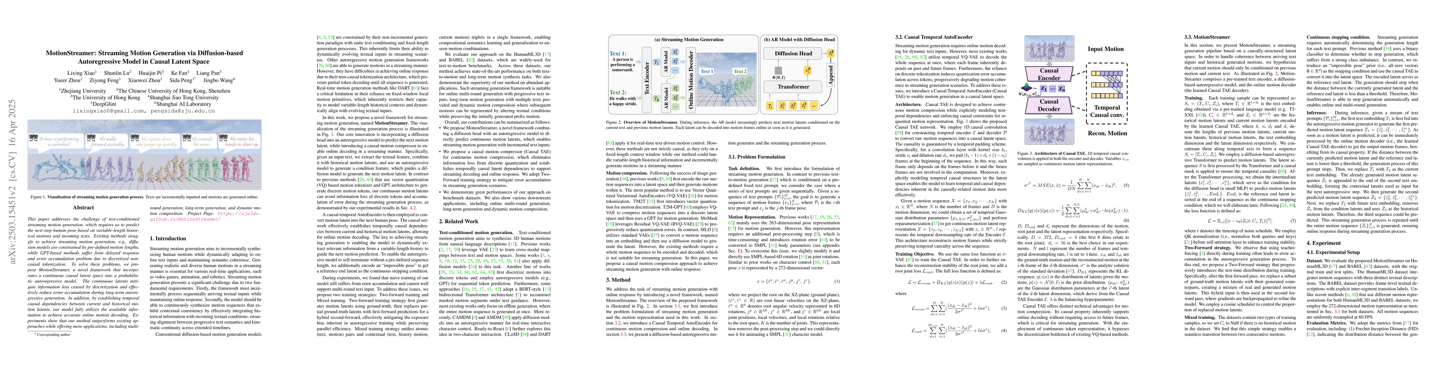 Thumbnail for MotionStreamer: Streaming Motion Generation via Diffusion-based
  Autoregressive Model in Causal Latent Space