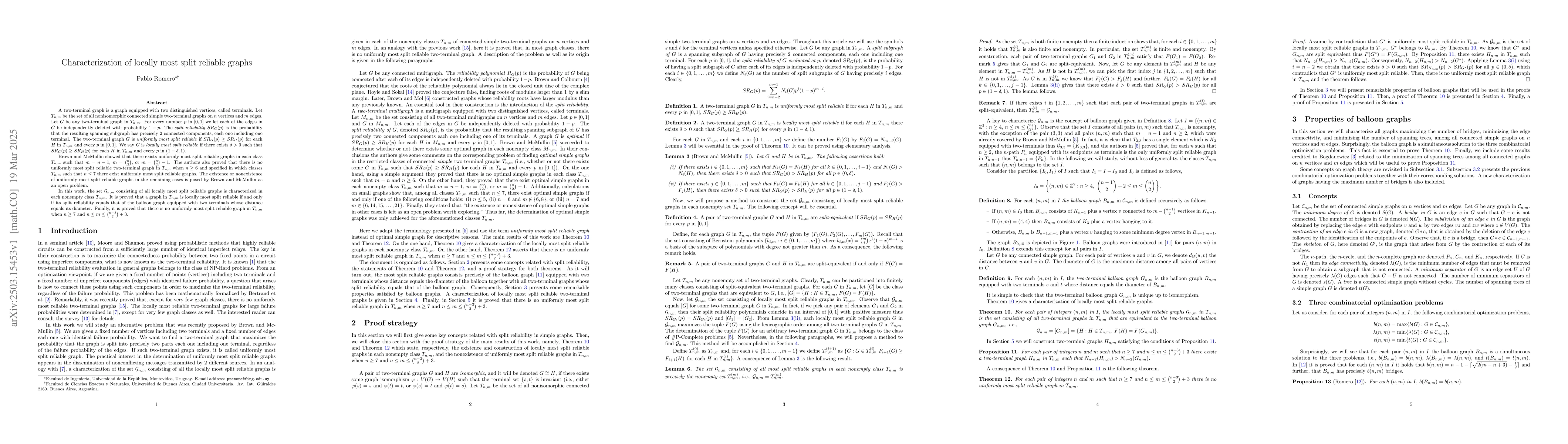 Thumbnail for Characterization of locally most split reliable graphs