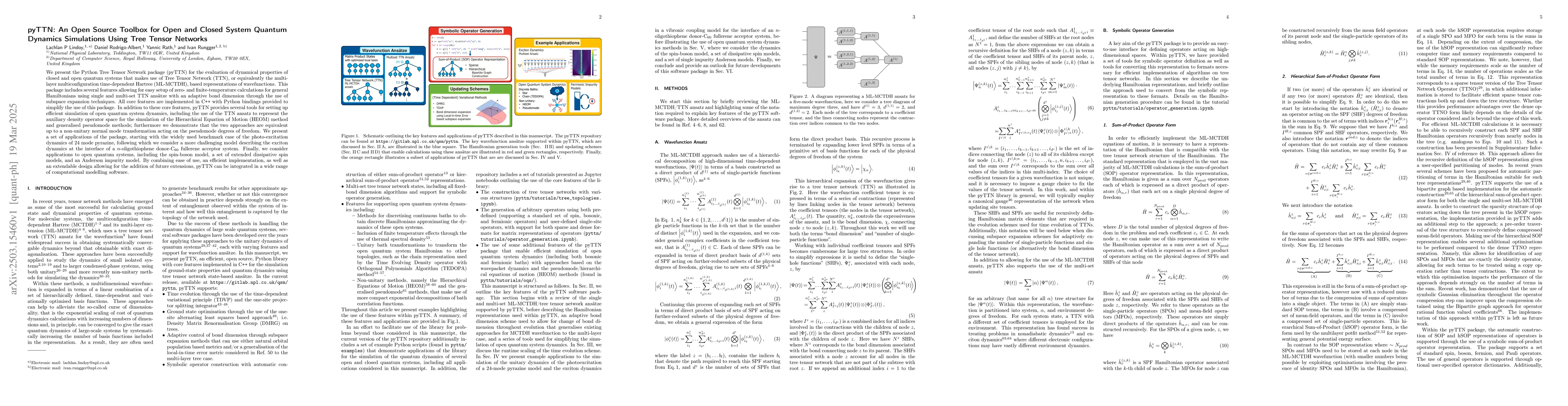 Thumbnail for pyTTN: An Open Source Toolbox for Open and Closed System Quantum
  Dynamics Simulations Using Tree Tensor Networks