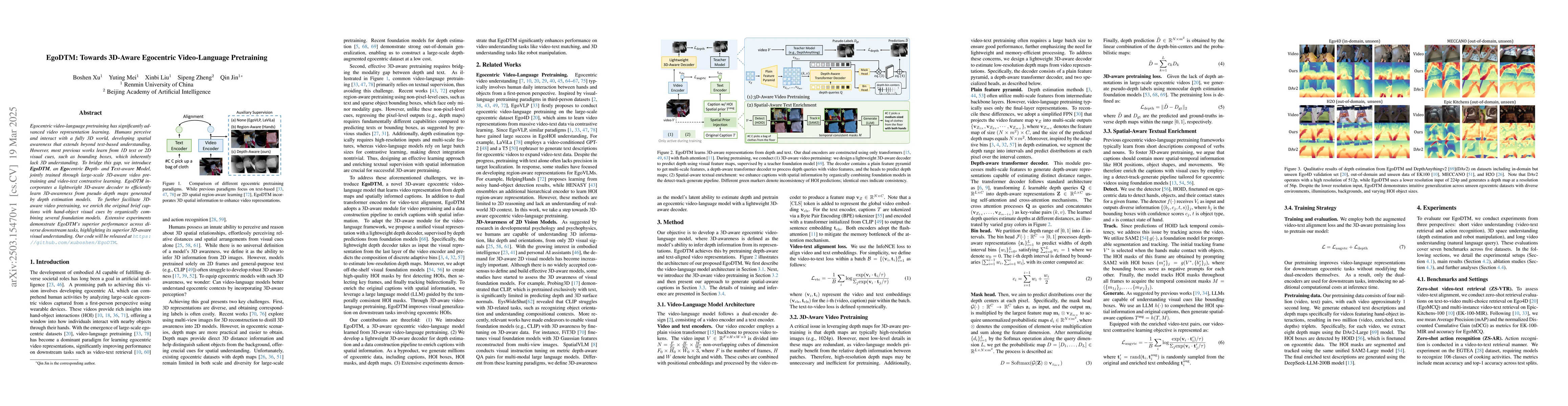 Thumbnail for EgoDTM: Towards 3D-Aware Egocentric Video-Language Pretraining