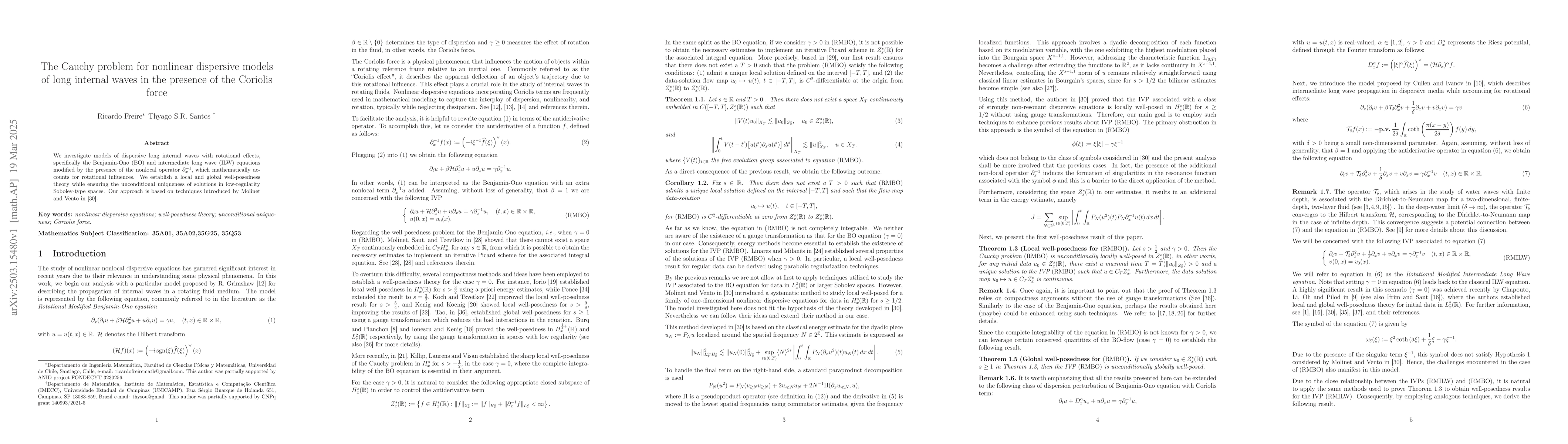 Thumbnail for The Cauchy problem for nonlinear dispersive models of long internal
  waves in the presence of the Coriolis force