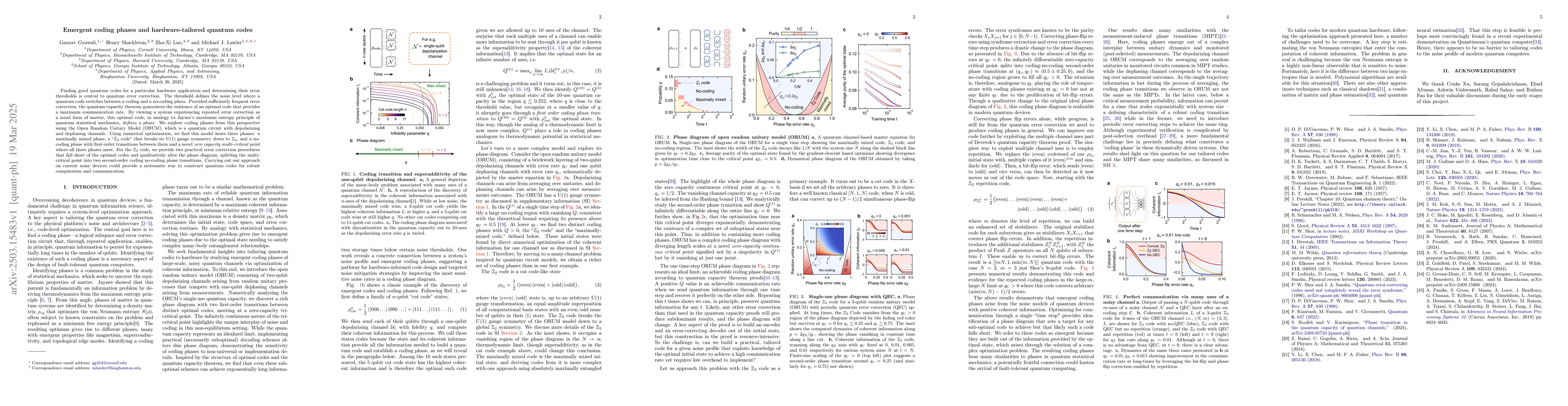 Thumbnail for Emergent coding phases and hardware-tailored quantum codes
