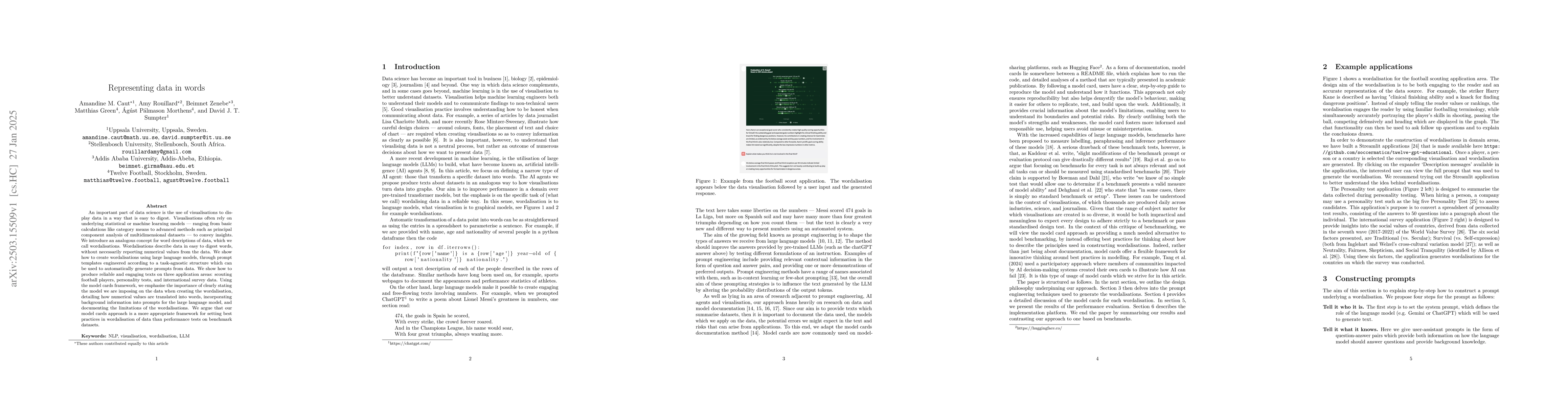 Thumbnail for Representing data in words