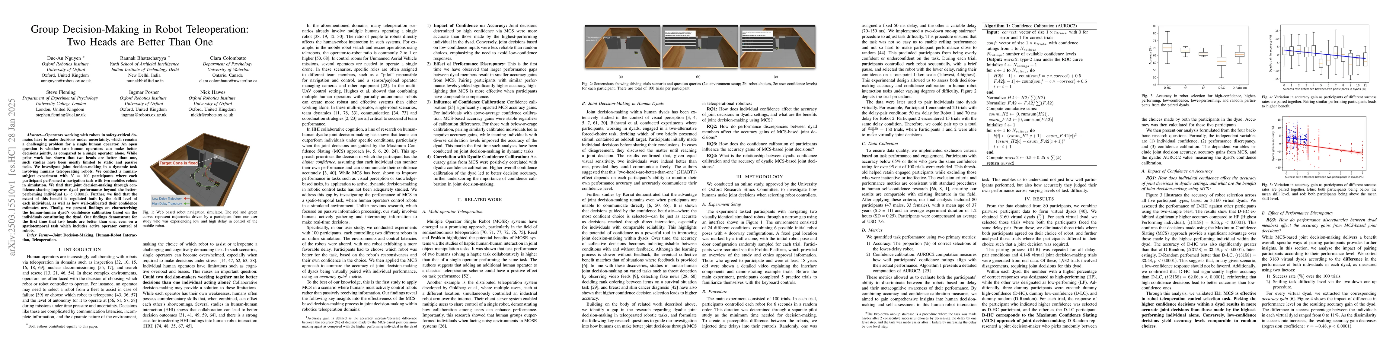 Thumbnail for Joint Decision-Making in Robot Teleoperation: When are Two Heads Better
  Than One?