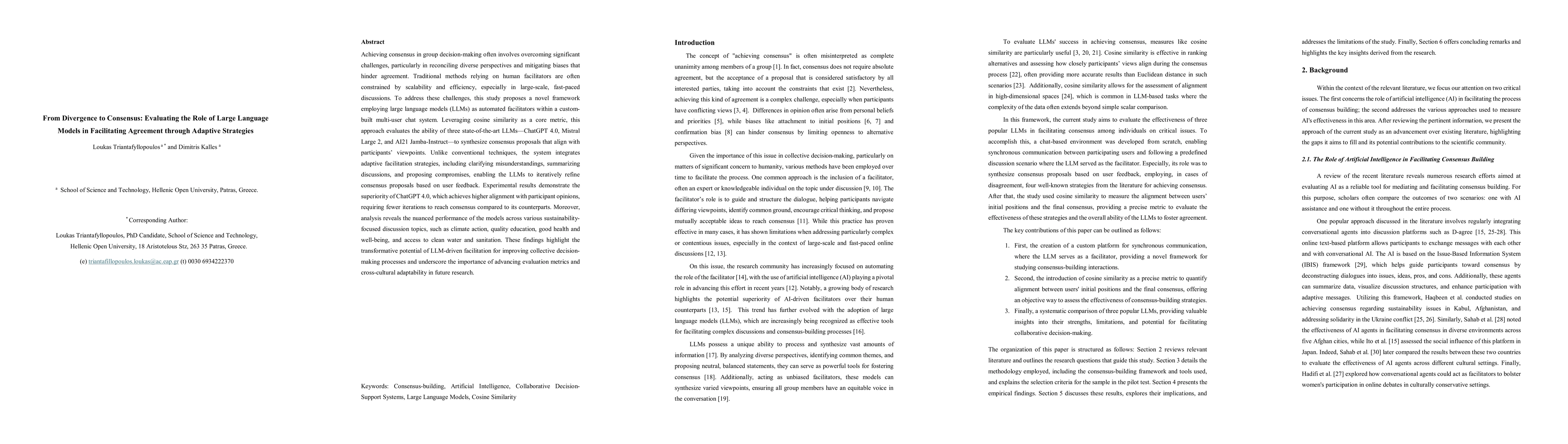 Thumbnail for From Divergence to Consensus: Evaluating the Role of Large Language
  Models in Facilitating Agreement through Adaptive Strategies