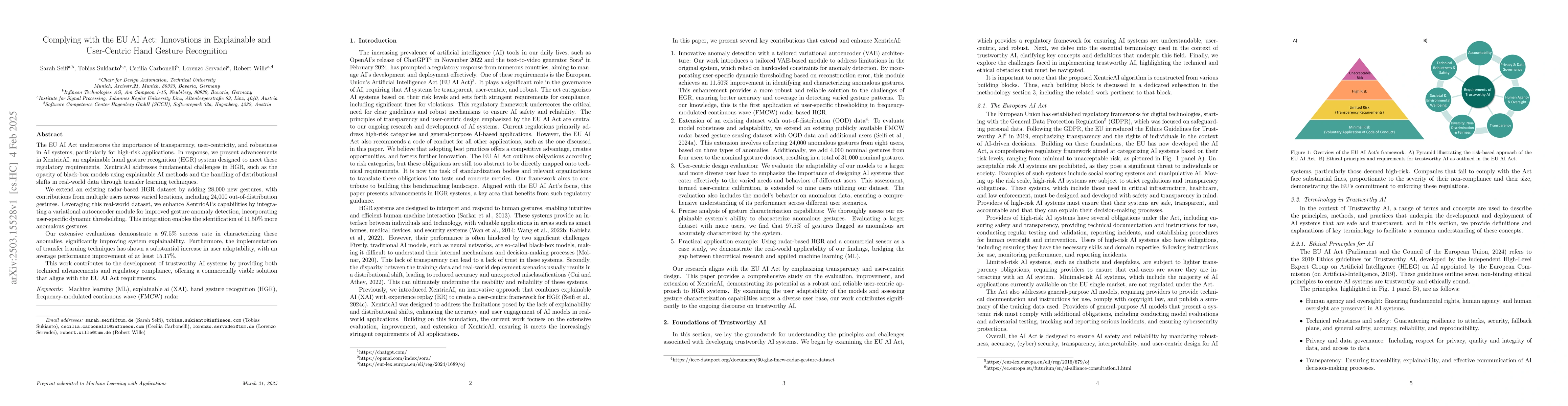 Thumbnail for Complying with the EU AI Act: Innovations in Explainable and
  User-Centric Hand Gesture Recognition