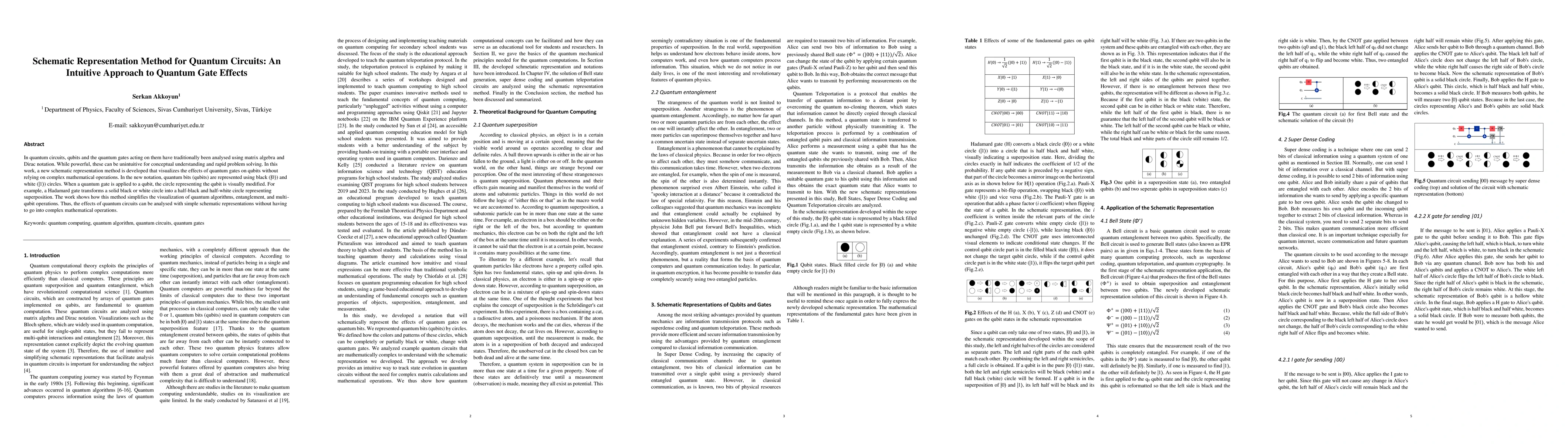 Thumbnail for Schematic Representation Method for Quantum Circuits: An Intuitive
  Approach to Quantum Gate Effects