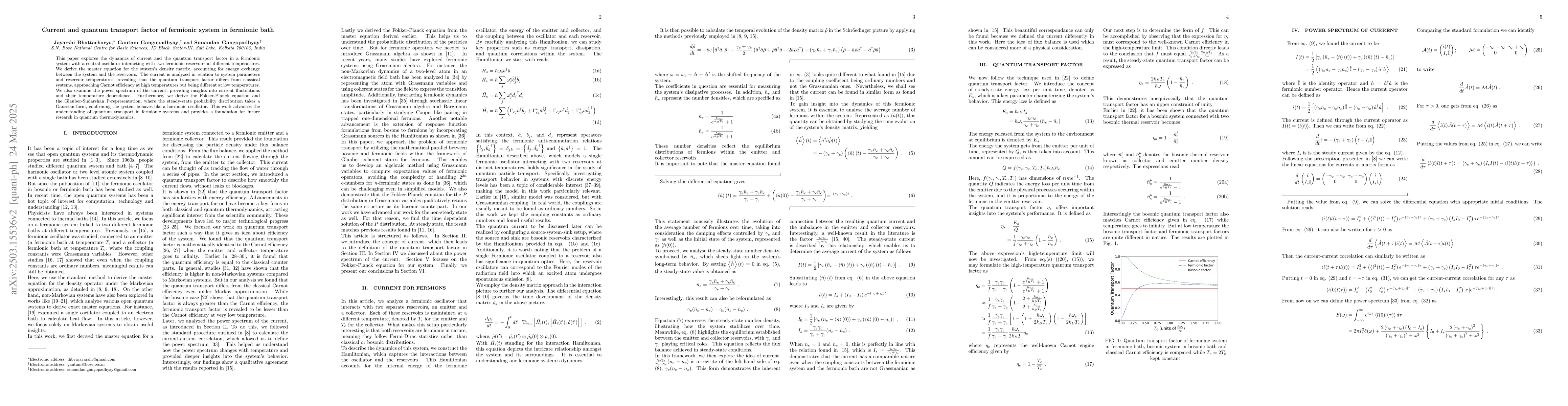 Thumbnail for Current and quantum transport factor of fermionic system in fermionic
  bath