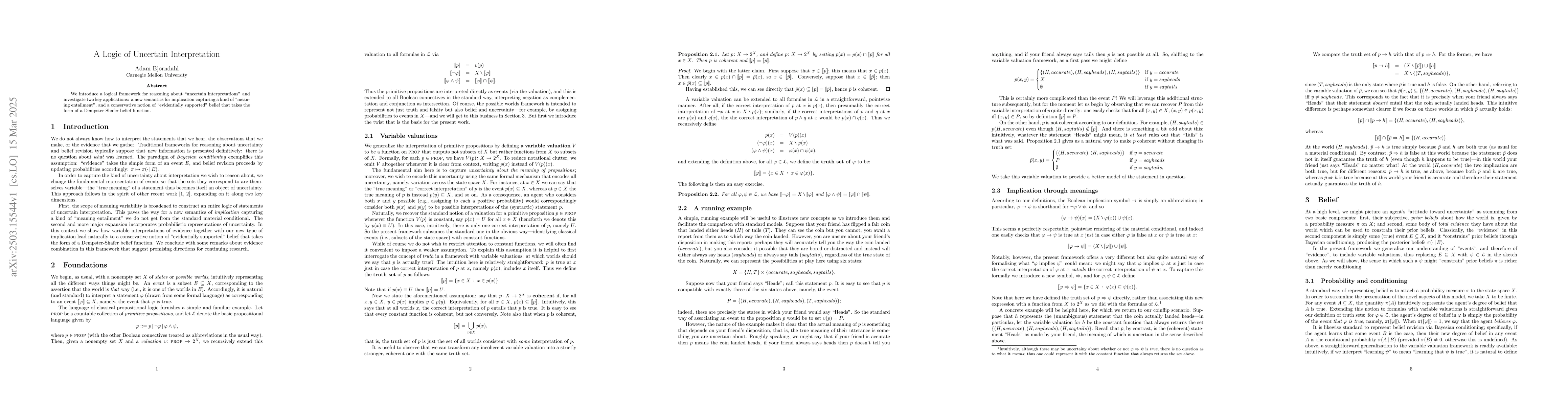Thumbnail for A Logic of Uncertain Interpretation