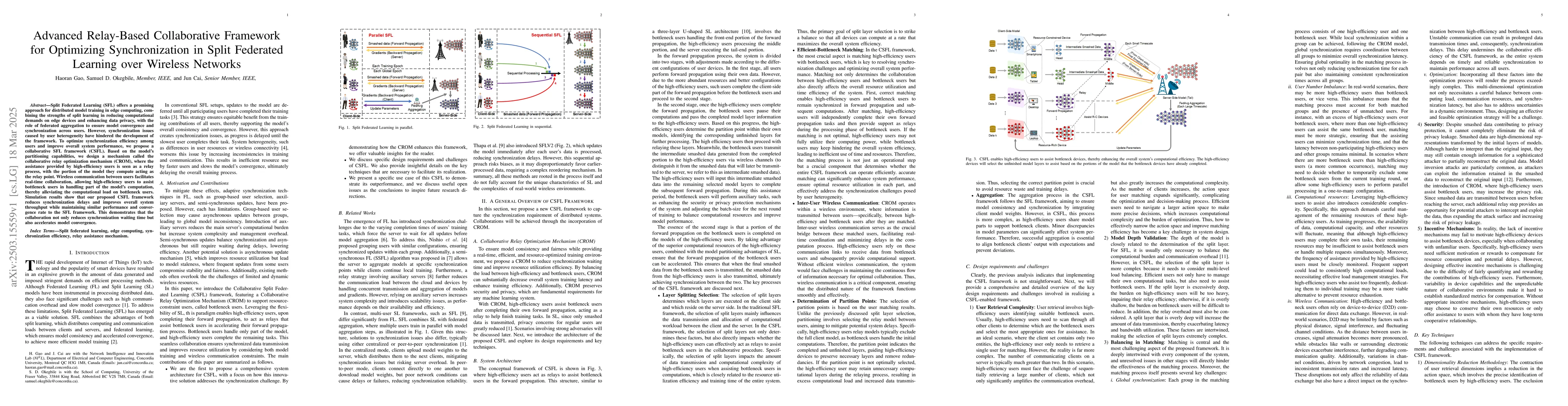 Thumbnail for Advanced Relay-Based Collaborative Framework for Optimizing
  Synchronization in Split Federated Learning over Wireless Networks