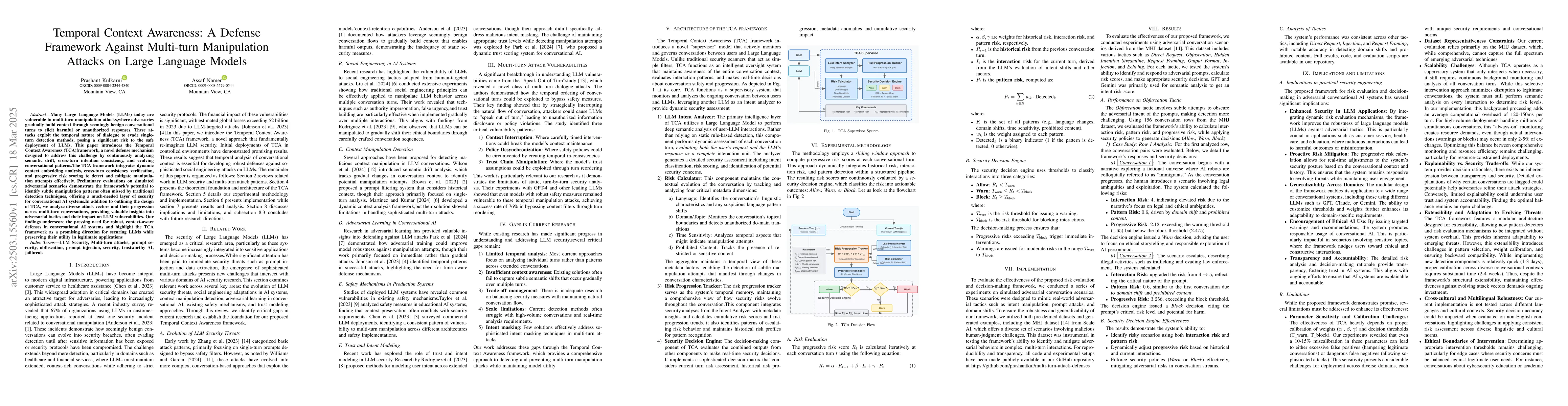 Thumbnail for Temporal Context Awareness: A Defense Framework Against Multi-turn
  Manipulation Attacks on Large Language Models