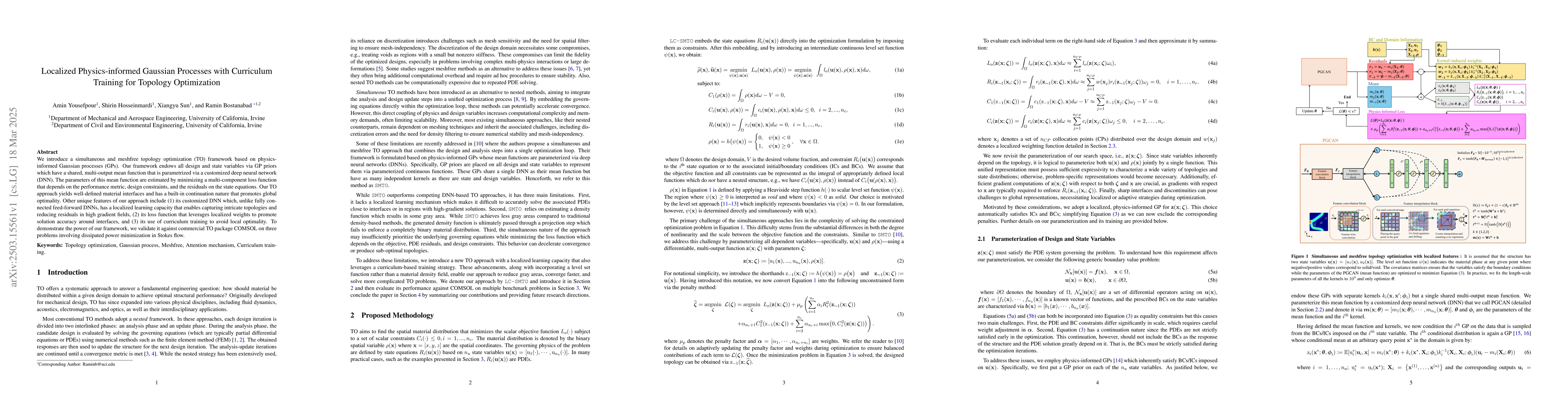 Thumbnail for Localized Physics-informed Gaussian Processes with Curriculum Training
  for Topology Optimization
