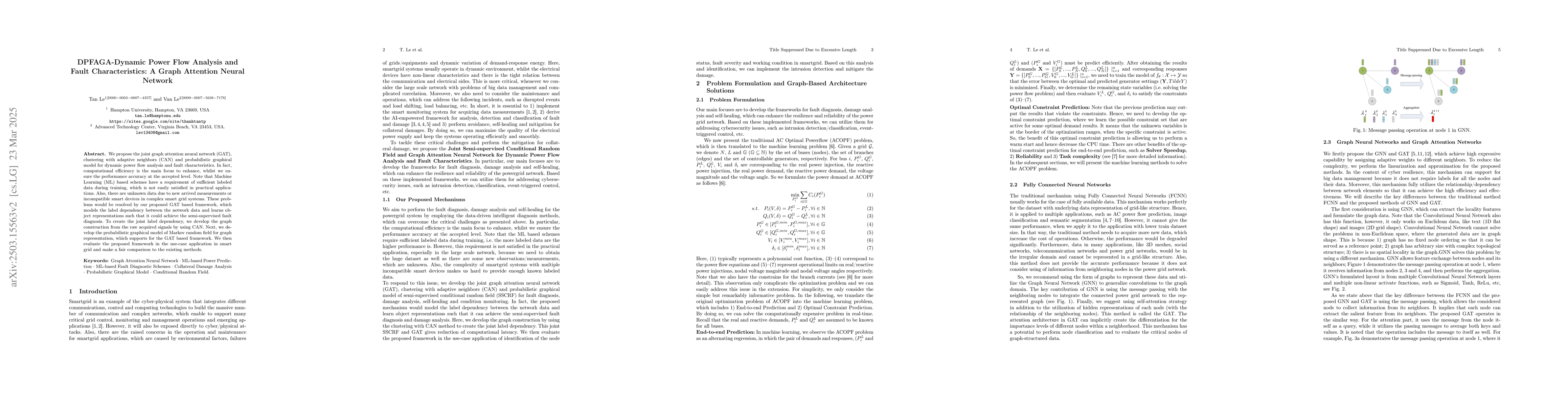 Thumbnail for DPFAGA-Dynamic Power Flow Analysis and Fault Characteristics: A Graph
  Attention Neural Network