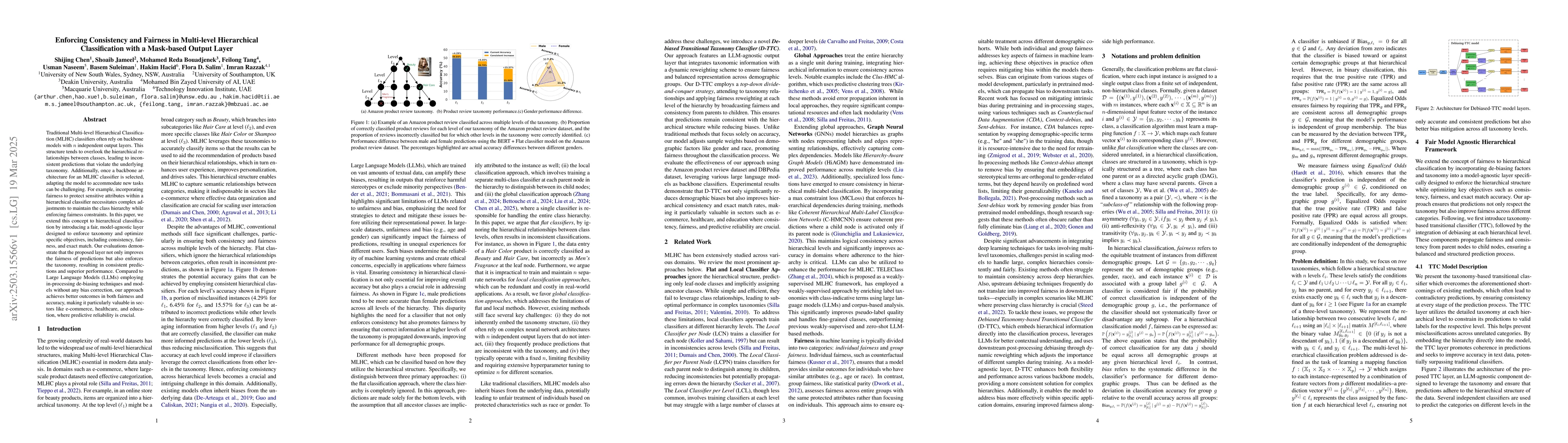 Thumbnail for Enforcing Consistency and Fairness in Multi-level Hierarchical
  Classification with a Mask-based Output Layer