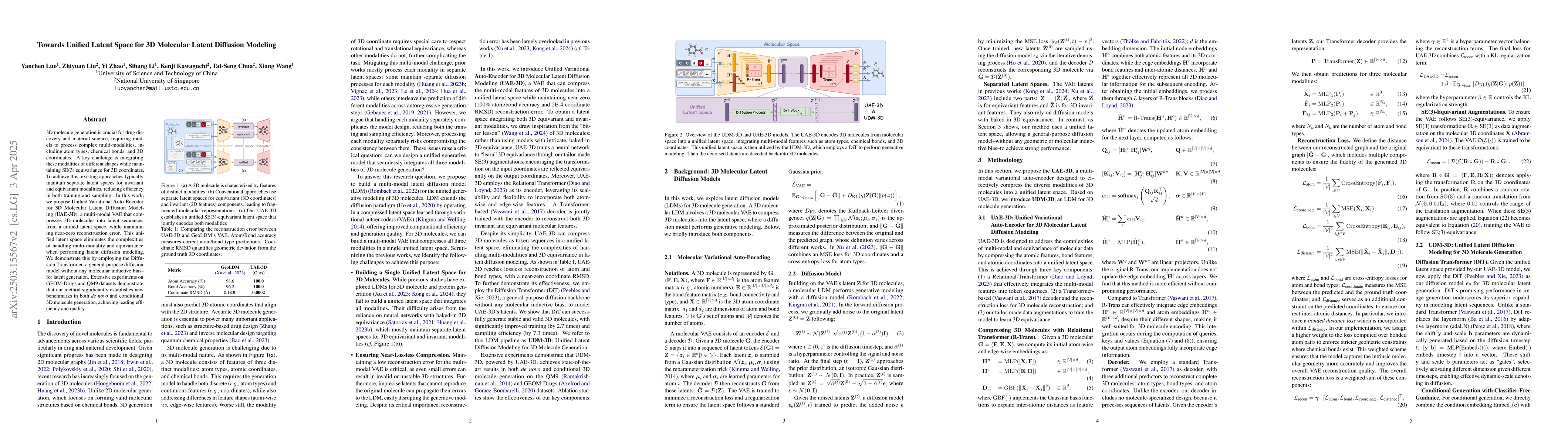 Thumbnail for Towards Unified Latent Space for 3D Molecular Latent Diffusion Modeling
