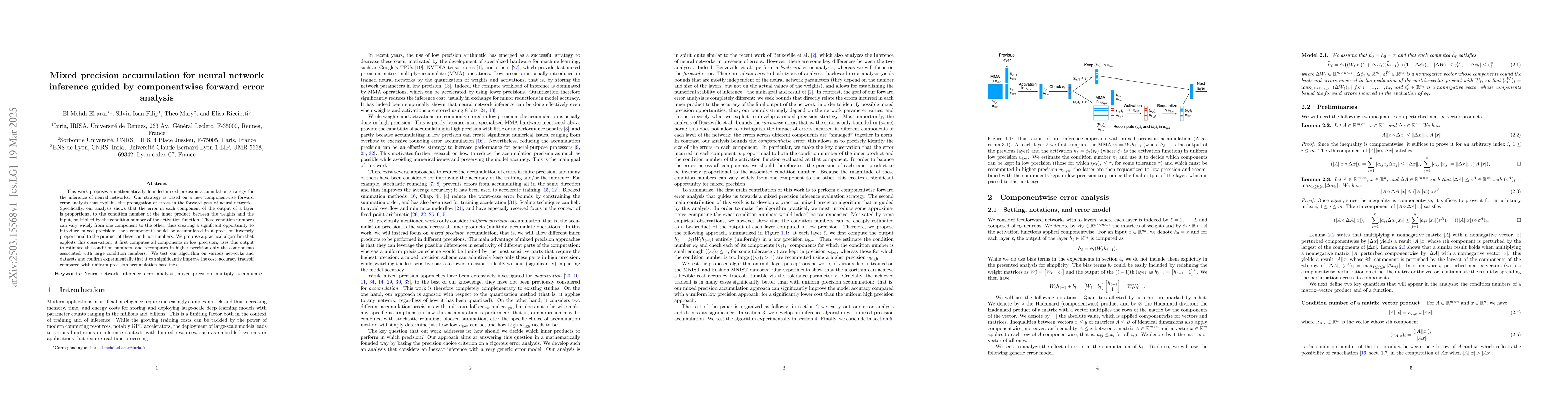 Thumbnail for Mixed precision accumulation for neural network inference guided by
  componentwise forward error analysis