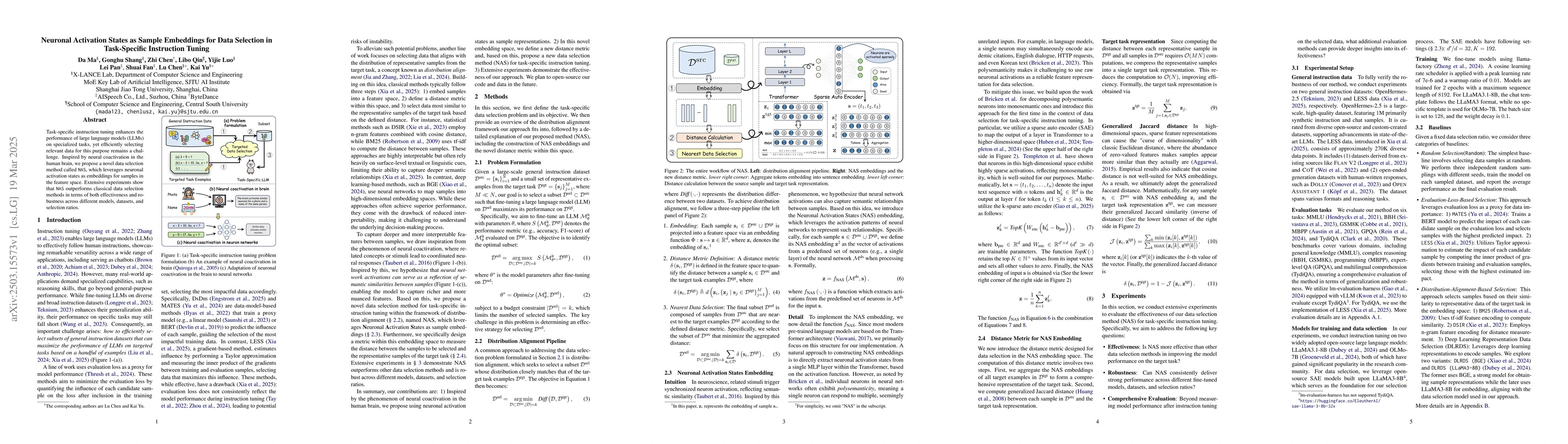 Thumbnail for Neuronal Activation States as Sample Embeddings for Data Selection in
  Task-Specific Instruction Tuning