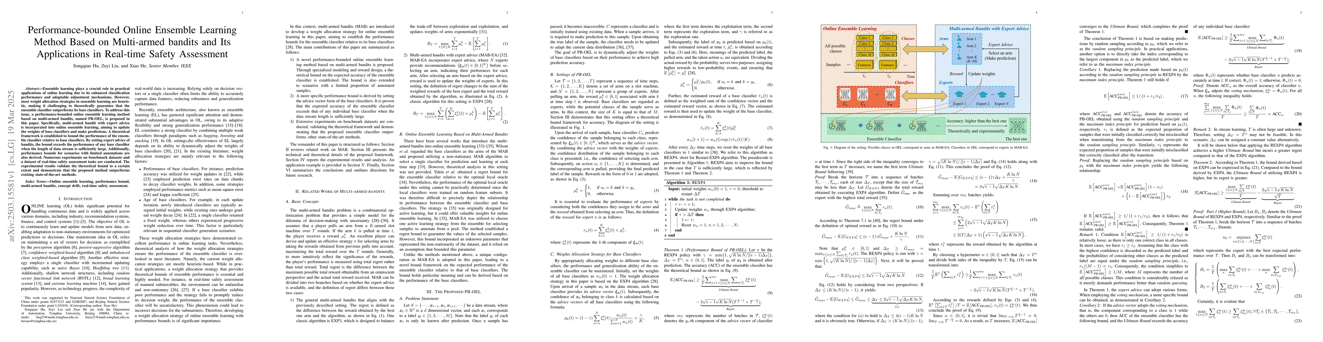 Thumbnail for Performance-bounded Online Ensemble Learning Method Based on Multi-armed
  bandits and Its Applications in Real-time Safety Assessment