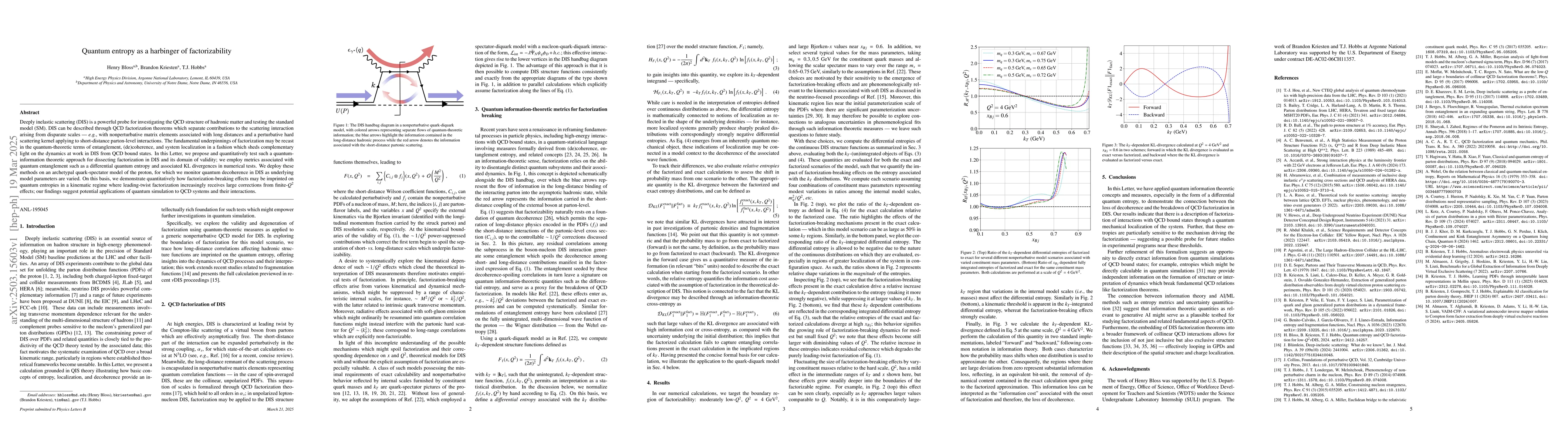 Thumbnail for Quantum entropy as a harbinger of factorizability