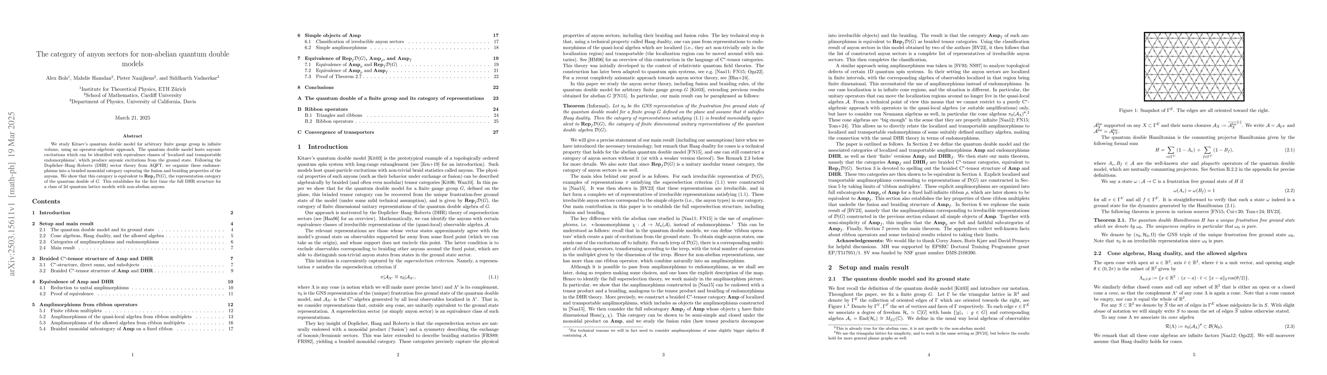 Thumbnail for The category of anyon sectors for non-abelian quantum double models