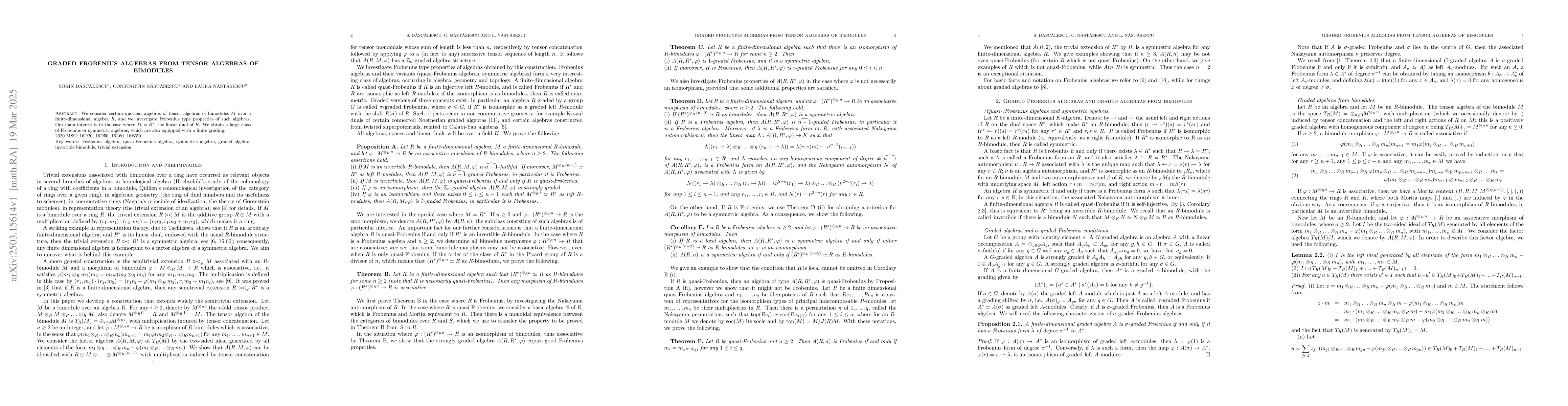 Thumbnail for Graded Frobenius algebras from tensor algebras of bimodules