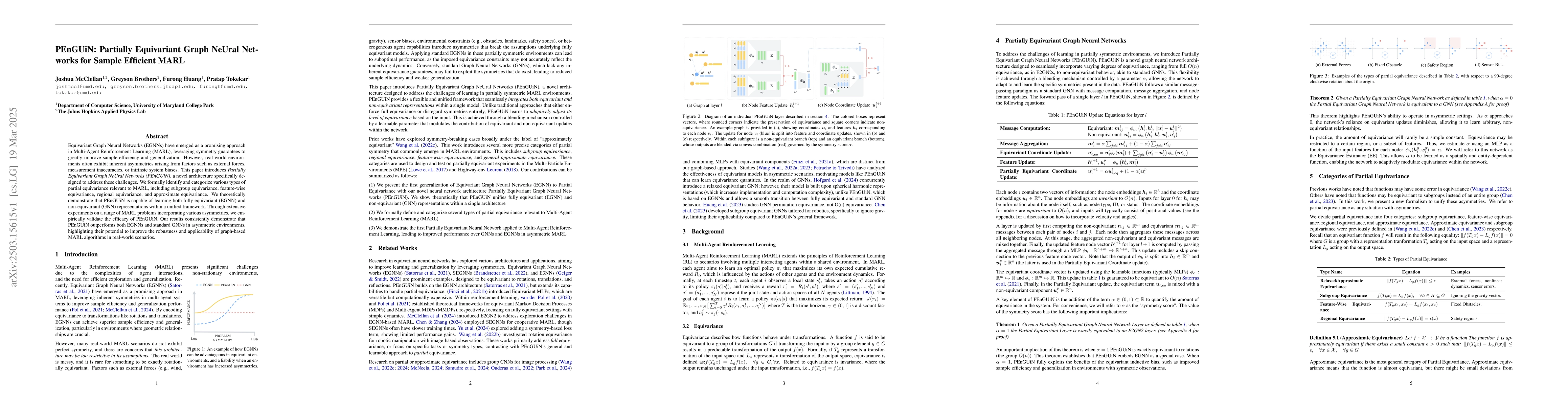 Thumbnail for PEnGUiN: Partially Equivariant Graph NeUral Networks for Sample
  Efficient MARL