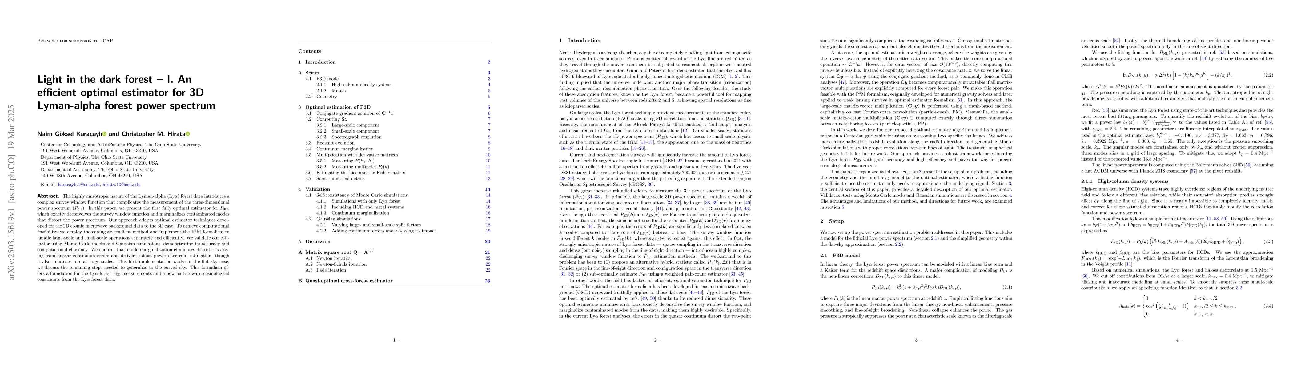 Thumbnail for Light in the dark forest -- I. An efficient optimal estimator for 3D
  Lyman-alpha forest power spectrum