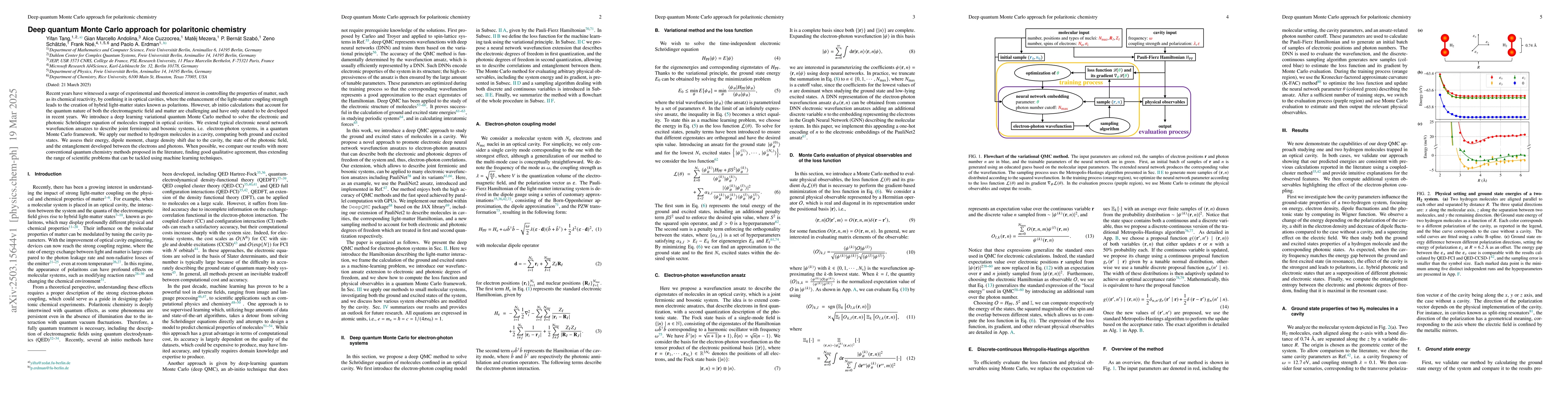 Thumbnail for Deep quantum Monte Carlo approach for polaritonic chemistry