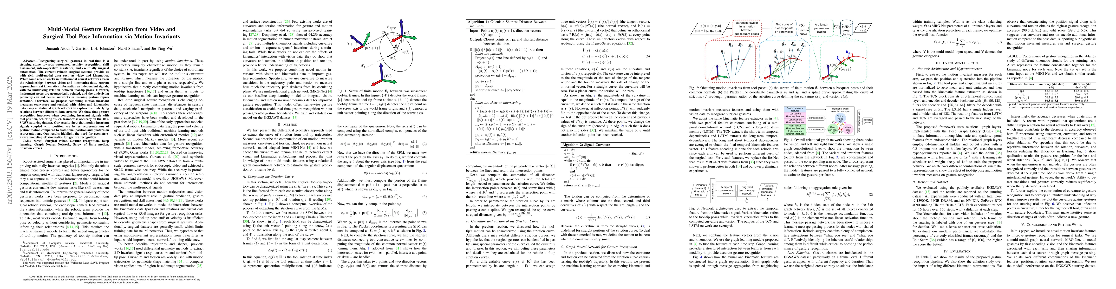 Thumbnail for Multi-Modal Gesture Recognition from Video and Surgical Tool Pose
  Information via Motion Invariants