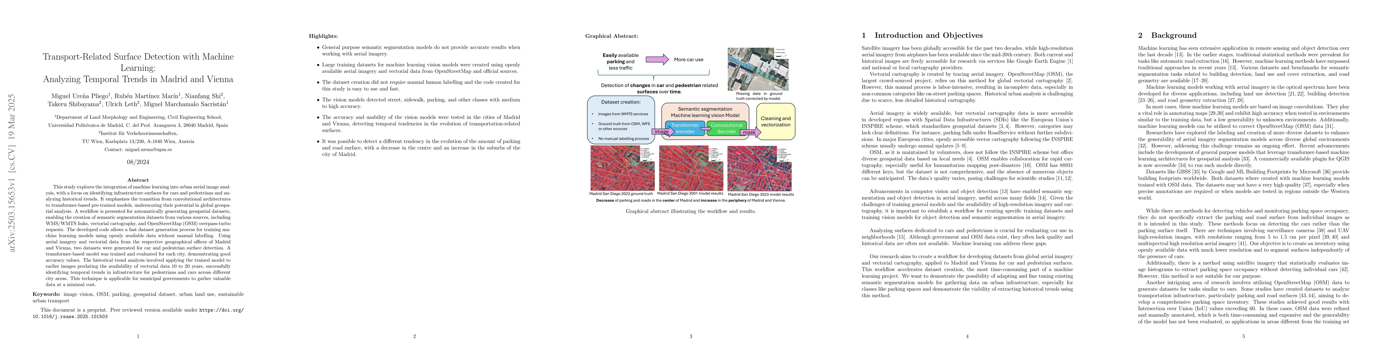 Thumbnail for Transport-Related Surface Detection with Machine Learning: Analyzing
  Temporal Trends in Madrid and Vienna