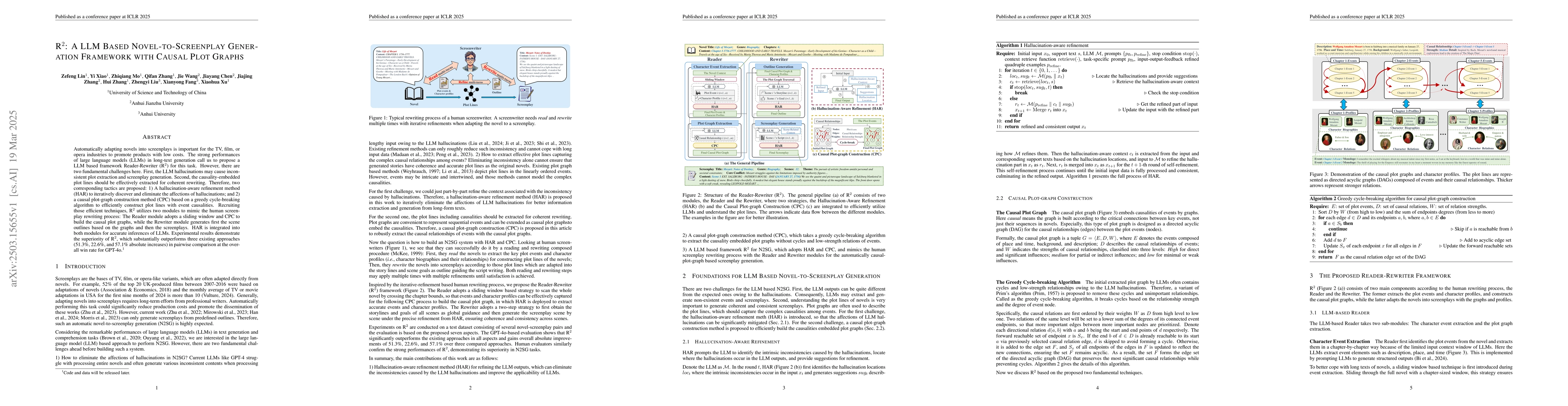 Thumbnail for R$^2$: A LLM Based Novel-to-Screenplay Generation Framework with Causal
  Plot Graphs