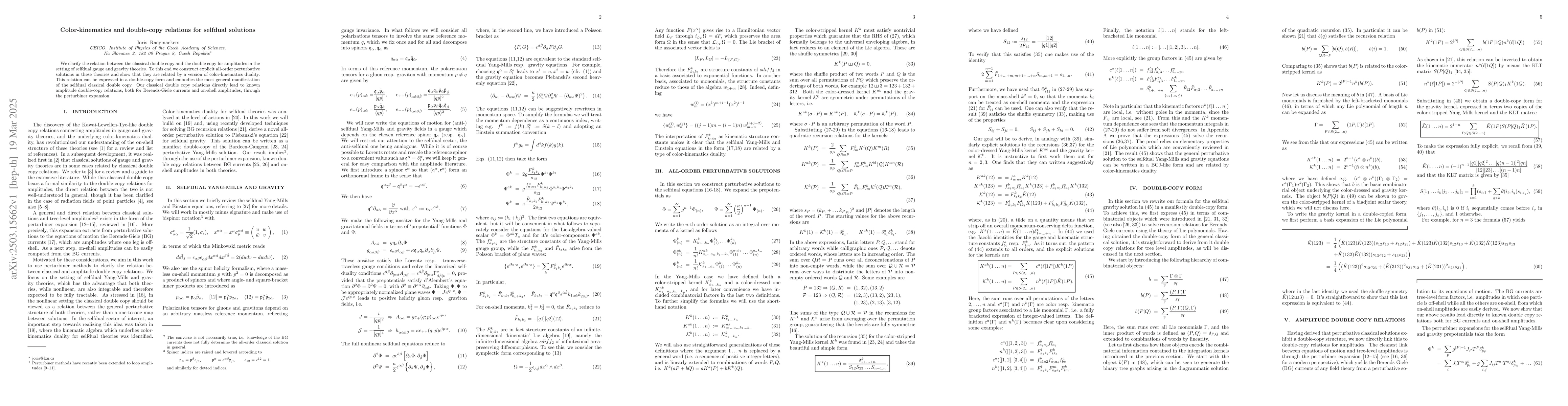 Thumbnail for Color-kinematics and double-copy relations for selfdual solutions