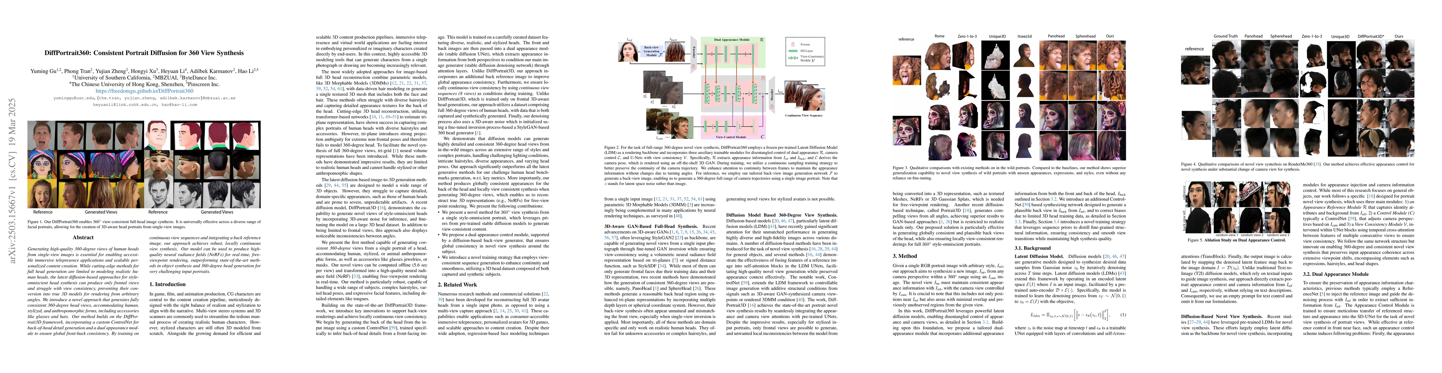 Thumbnail for DiffPortrait360: Consistent Portrait Diffusion for 360 View Synthesis