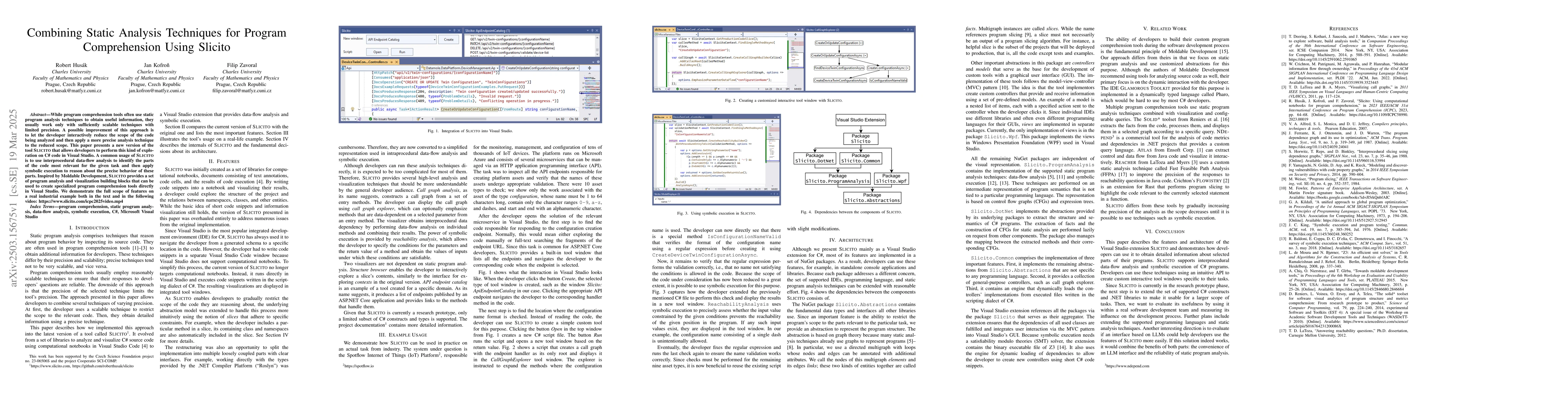 Thumbnail for Combining Static Analysis Techniques for Program Comprehension Using
  Slicito