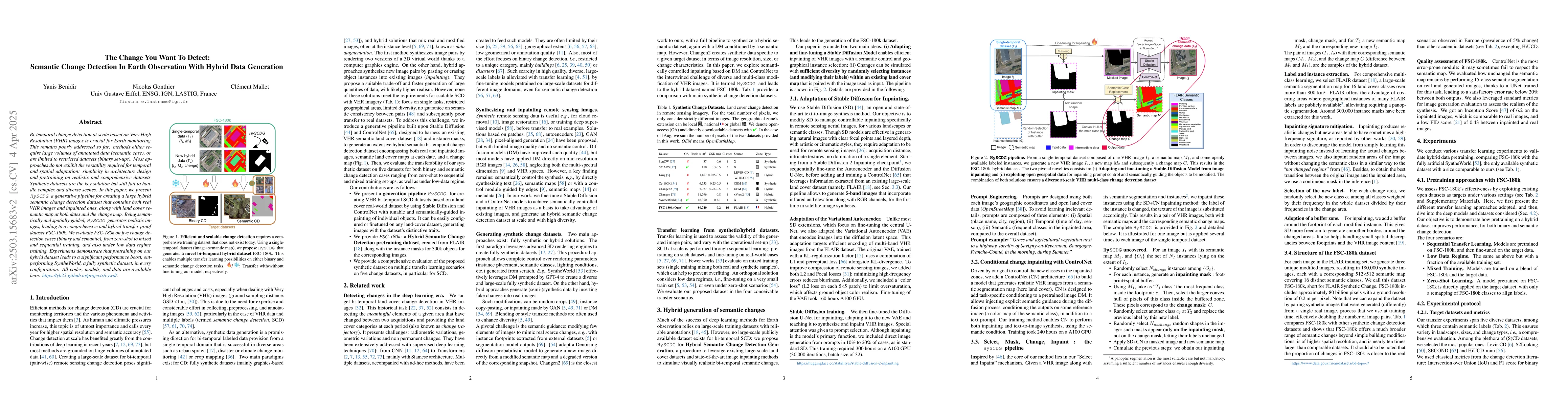 Thumbnail for The Change You Want To Detect: Semantic Change Detection In Earth
  Observation With Hybrid Data Generation