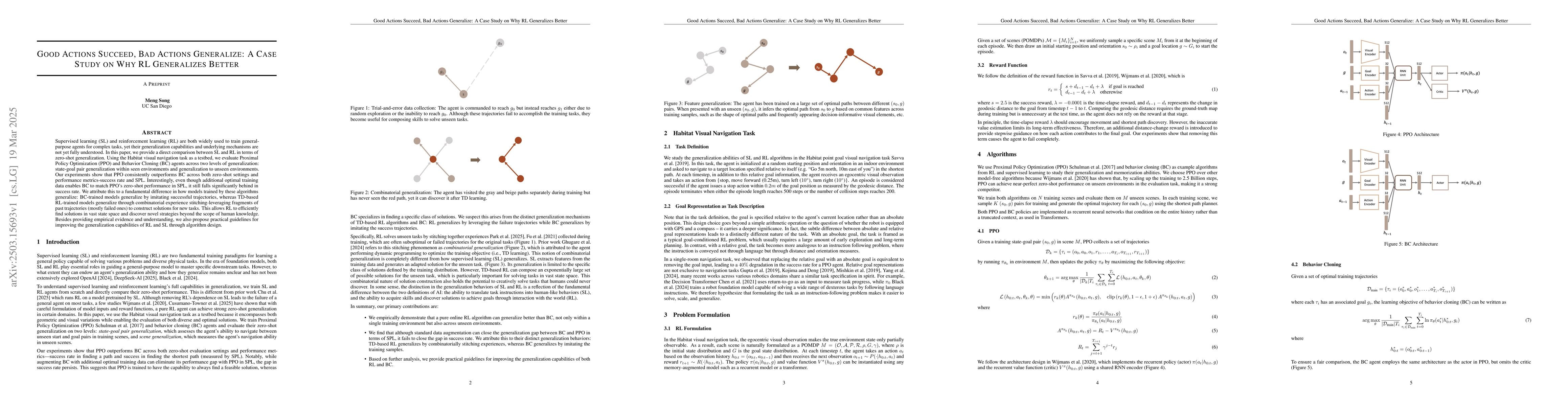 Thumbnail for Good Actions Succeed, Bad Actions Generalize: A Case Study on Why RL
  Generalizes Better
