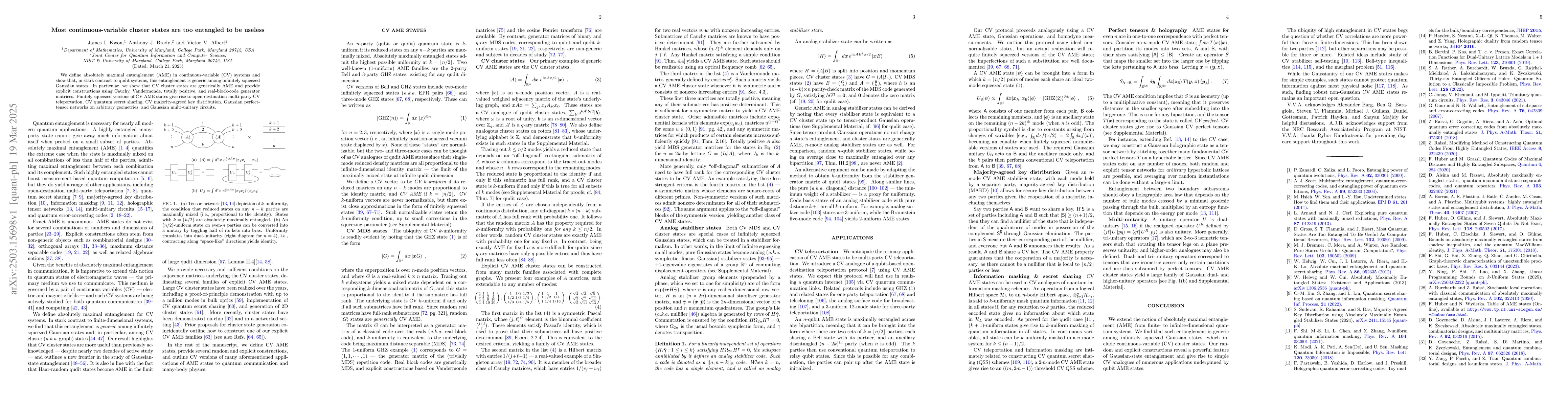 Thumbnail for Most continuous-variable cluster states are too entangled to be useless