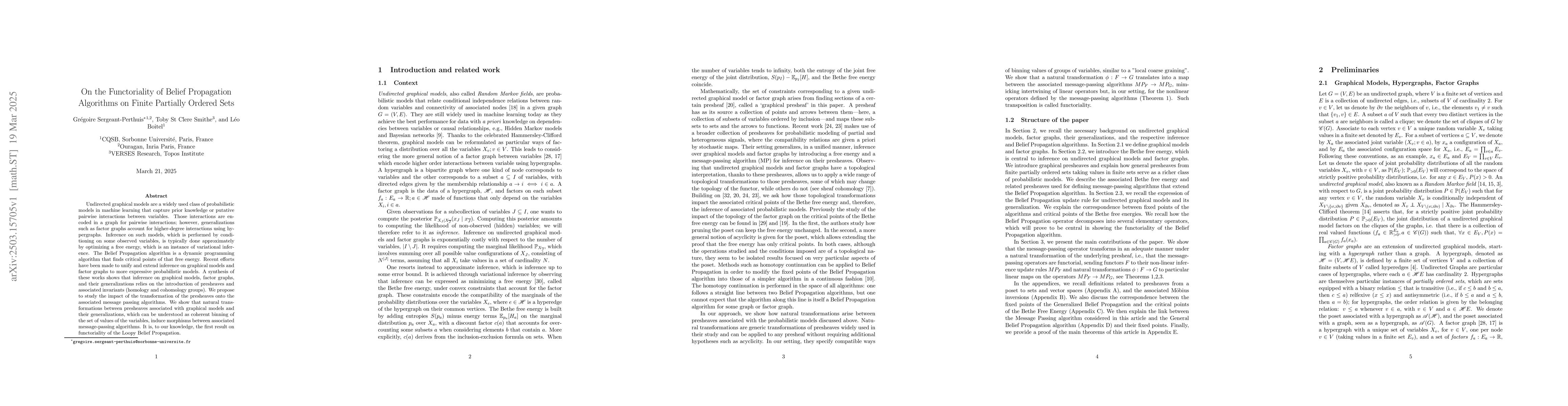 Thumbnail for On the Functoriality of Belief Propagation Algorithms on finite
  Partially Ordered Sets