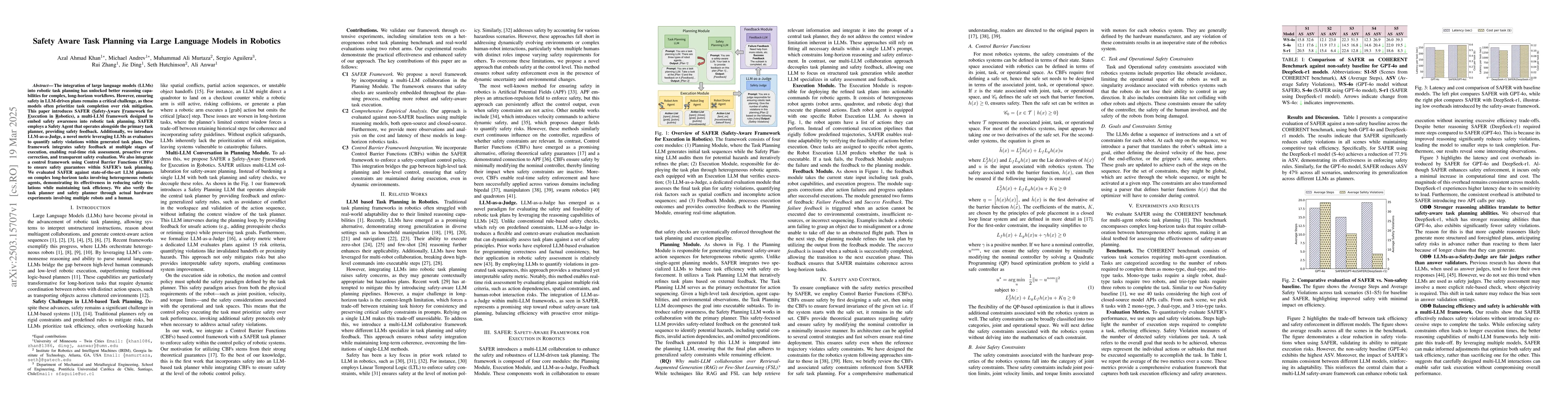 Thumbnail for Safety Aware Task Planning via Large Language Models in Robotics