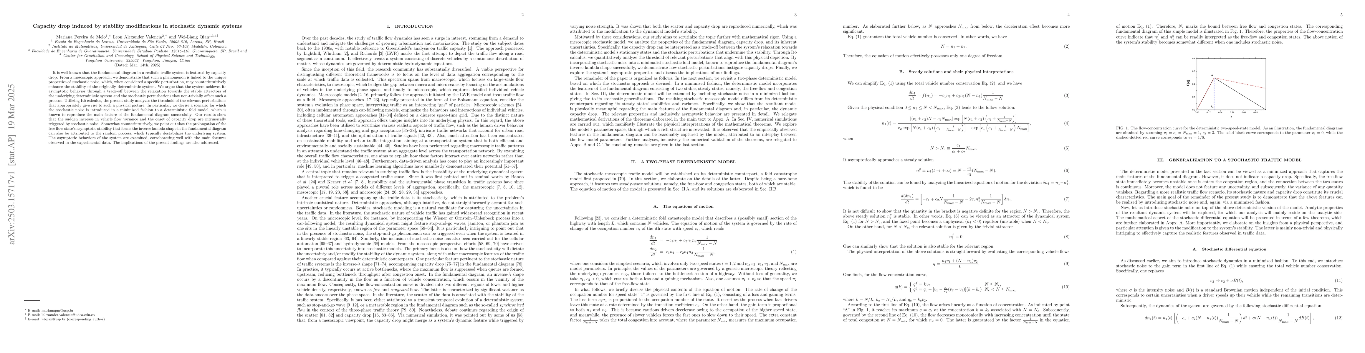 Thumbnail for Capacity drop induced by stability modifications in stochastic dynamic
  systems