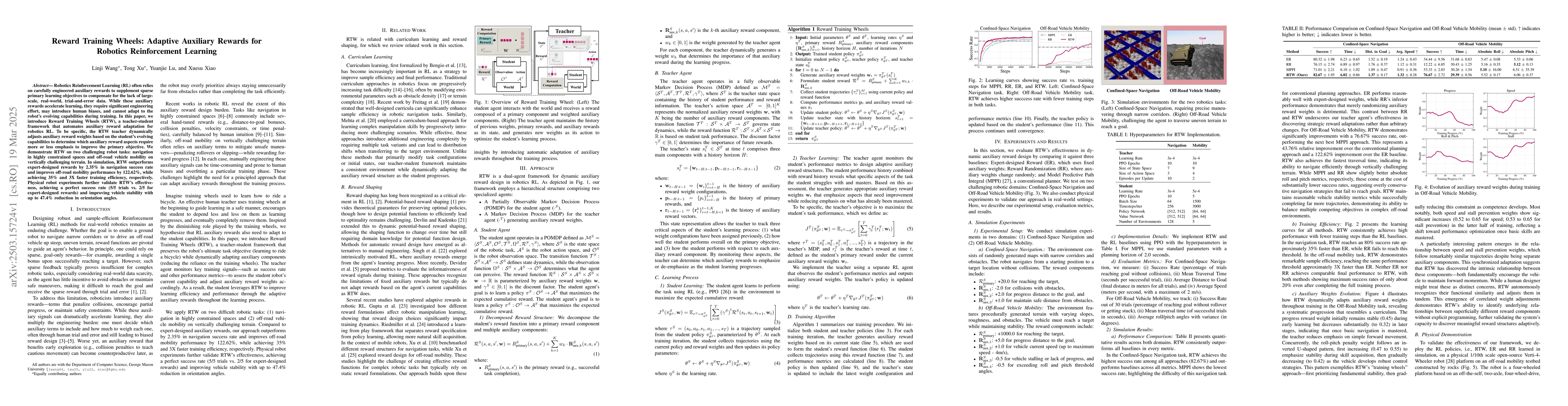 Thumbnail for Reward Training Wheels: Adaptive Auxiliary Rewards for Robotics
  Reinforcement Learning