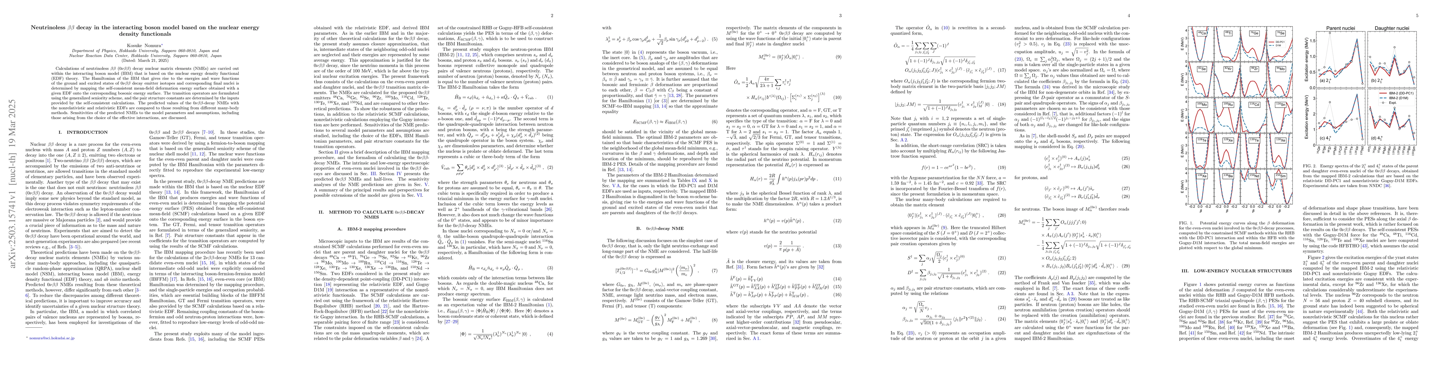Thumbnail for Neutrinoless $ββ$ decay in the interacting boson model based on
  the nuclear energy density functionals