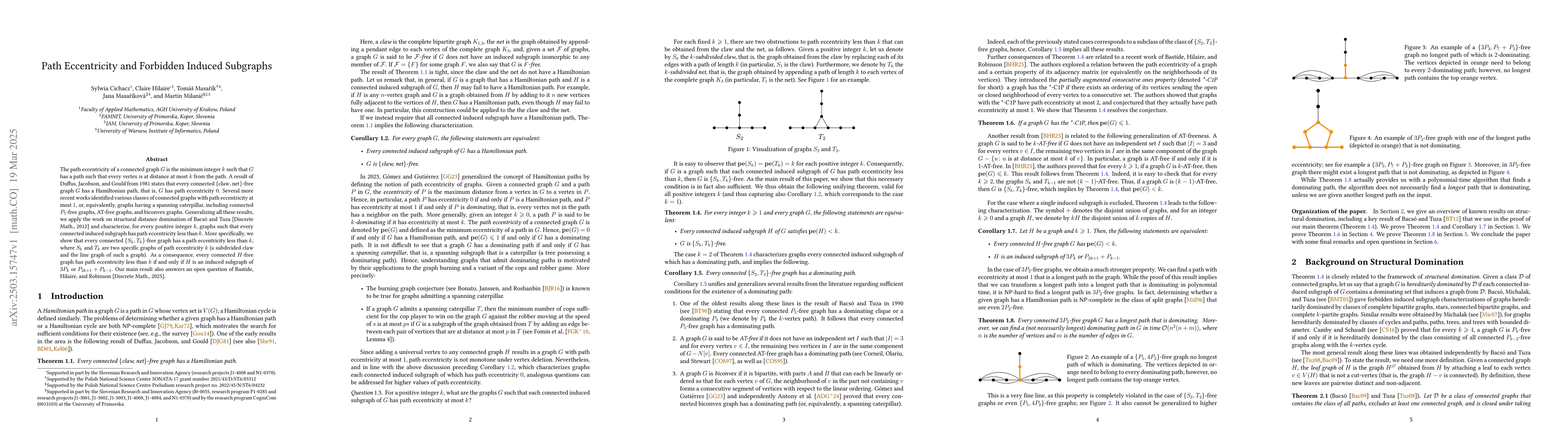 Thumbnail for Path Eccentricity and Forbidden Induced Subgraphs