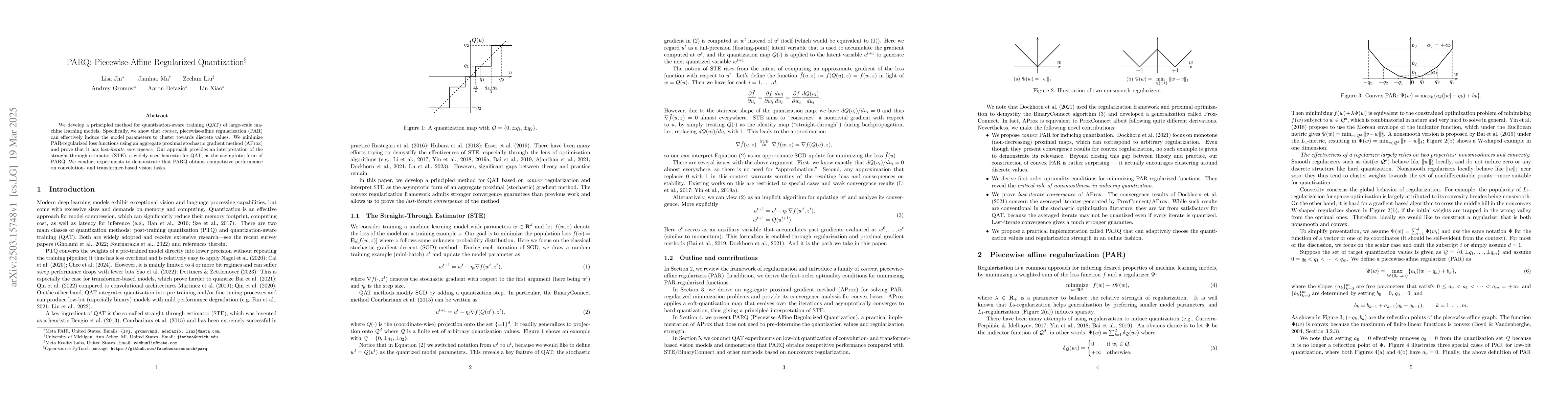 Thumbnail for PARQ: Piecewise-Affine Regularized Quantization