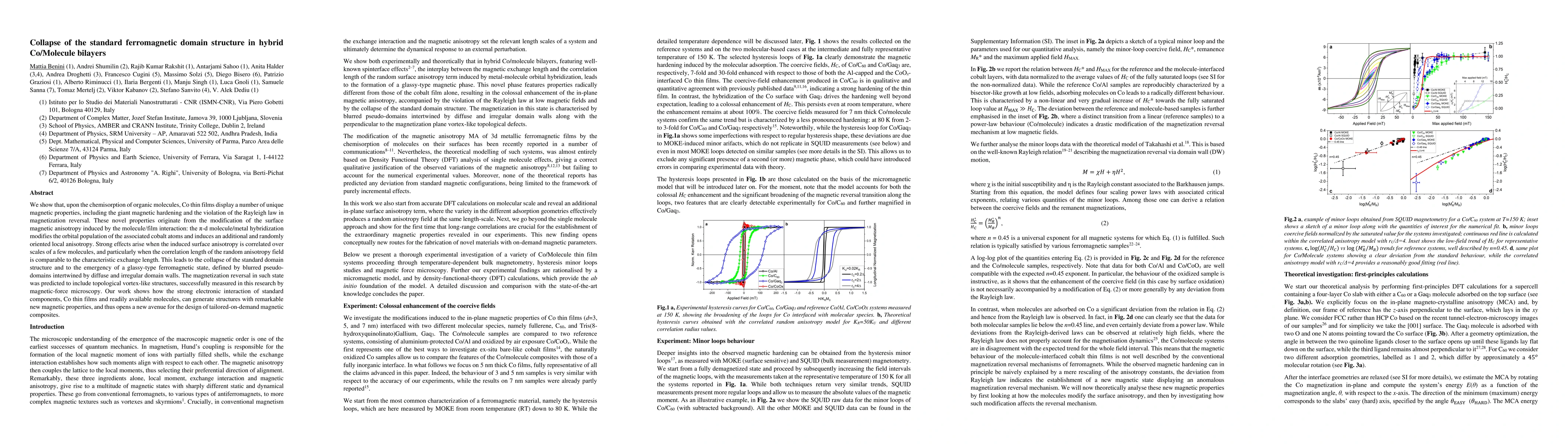 Thumbnail for Collapse of the standard ferromagnetic domain structure in hybrid
  Co/Molecule bilayers